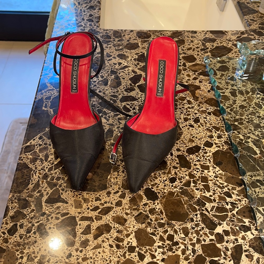 Heels black and red - silver heel 6M